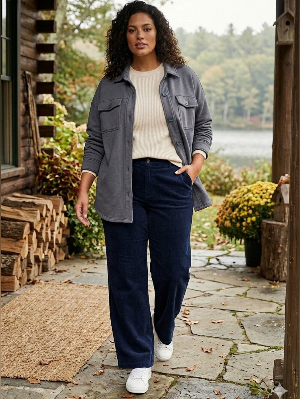 Lazypants Gray Cotton Blend Fleece Lined Shacket XL